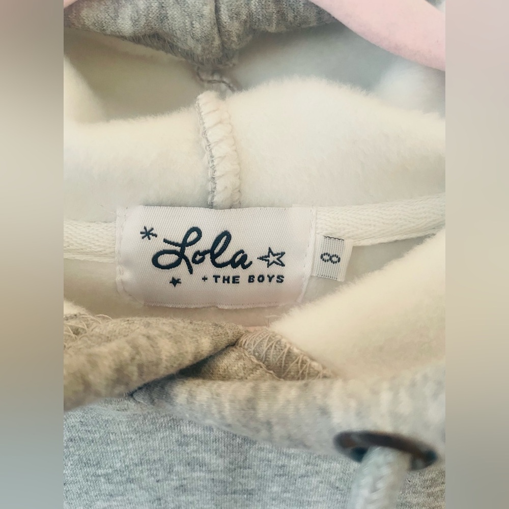 Lola Gray Hoodie with Beaded Rainbow Design - Picture 4 of 4